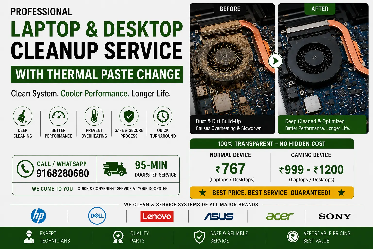 Professional laptop deep cleaning service in Pune by Secure2pc engineers