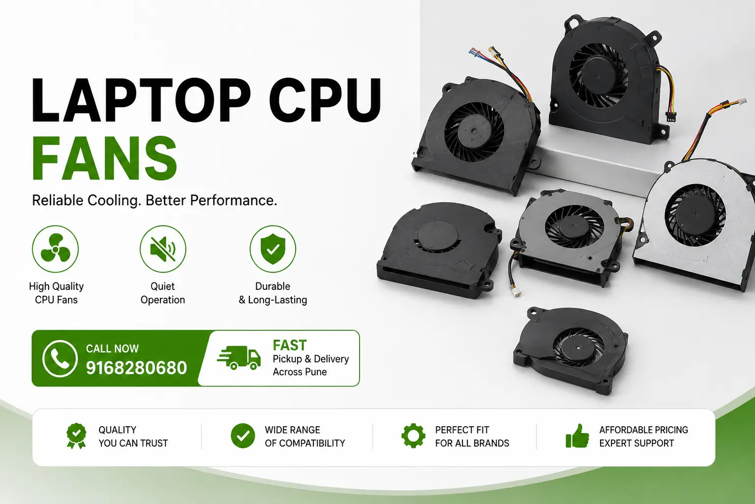 Laptop CPU fan replacement and cooling fan repair service for all laptop brands in Pune